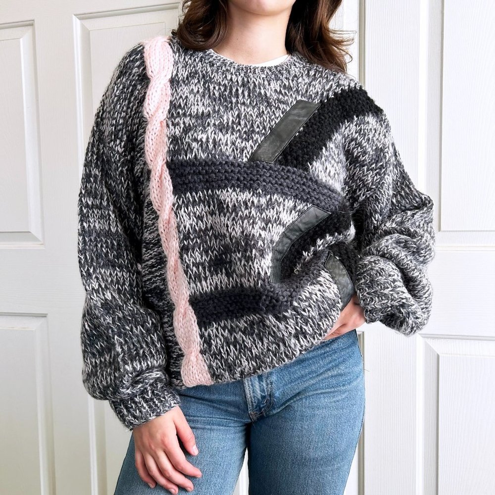 Vintage 80s Oversized Dolman Sleeve Knit Sweater
